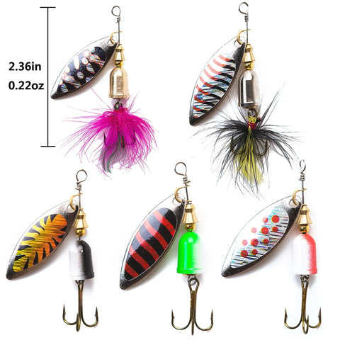 10 Piece Spinnerbait Fishing Lures Kit With Tackle Box For Freshwater And Saltwater Angling Versatile Metal Bass Trout Salmon