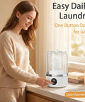 Pocket Sized Rechargeable Mini Washing Machine Wash Your Damp Threads With Ease For Gym Kits Socks Undies And Baby Rags Quick Travel Laundry Hack Compact Backpack Friendly Spin Cycle Fast Rinse Mode, compact design in a modern setting.