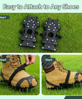 Flexible Lawn Aerator Shoes With Adjustable Straps And Durable Spikes For Easy Garden Aeration, Protective Rubber Covers For Foot Safety