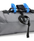 Mule 9 Bikepacking Waterproof Sideload Handlebar Pack With Easy Access Gear Pockets And Secure Attachment For Tents And Gear On Rough Trails Wolf Grey