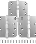 Built Tough Heavy Duty Ball Bearing Door Hinges 4X4 Inches Solid Stainless Steel Brushed Nickel Finish with screws.