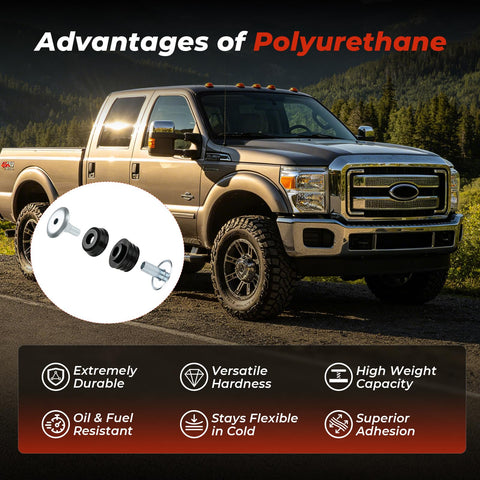 Polyurethane Body Mount Bushing Kit With Steel Sleeves For Ford F 250 F 350 Super Duty 2008 Through 2016 beside truck