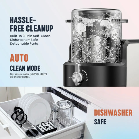 2 In 1 Slushie Machine And Soft Serve Ice Cream Maker With Six Auto Presets No Ice Needed Rapid Cooling System for easy cleanup and dishwasher safe.