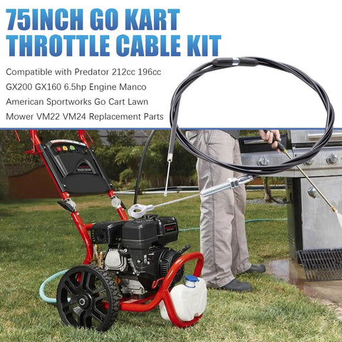 75 Inch Go Kart Throttle Cable Kit For Predator 212cc 196cc GX200 GX160 6 5hp Engine Replaces 8252 1390 lawn mower installation