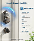 Keyless Entry Door Lock With Electronic Keypad Deadbolt Auto Lock Anti Peeking Password Backlit Easy Install Oil Rubbed Bronze test details
