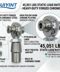 7/8-14 Heim Joint Rod End Kit With Tube Adapters For Heavy Duty Off Road Suspension, Chromoly 0.875 Inch Joints Panhard Kit Right And Left Hand Thread With Jam Nut And Bung, Includes 2 Pairs. chromoly heim joint with jam nut and weld-in bung