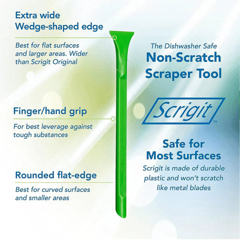 Wide Blade No Scratch Plastic Scraper Tool 3 Pack For Removing Food, Labels, Stickers, Paint, And Grease, Easy To Hold, Reaches Tight Spaces And Crevices, A Versatile Multi Use Scraper For Home And Auto Detailing