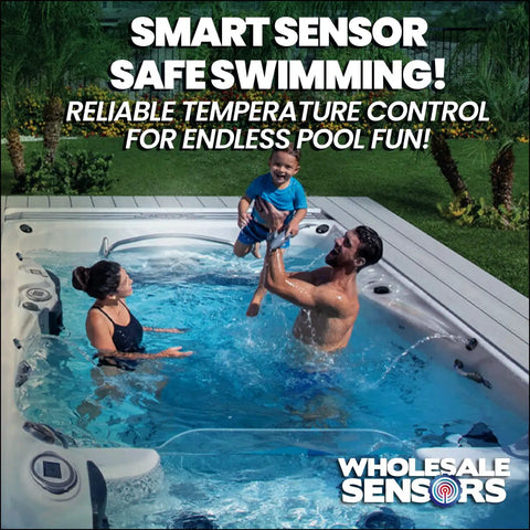 Family enjoying pool with Pool And Spa Temperature Sensor Replacement For R0456500 installed in spa, ensuring safe swimming.