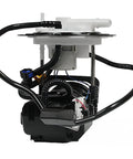 Complete Direct Fuel Pump And Level Sensor Module Assembly With Inline Filter And Pressure Regulator, side view with wiring harness.