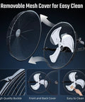 Industrial 20 Inch Wall Mount Fan With 3 Speed Heavy Duty Metal Build High Velocity Air Circulator Tilts 360 Degrees With Removable Mesh Cover