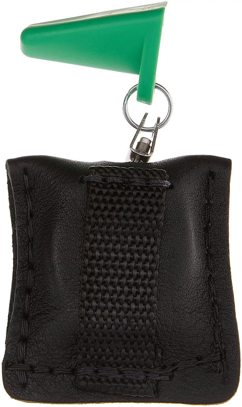 BuckGuard 2.0 Retractable Gaff Guard For Lineman And Arborist Climbing Gear with black pad and green magnetic clip