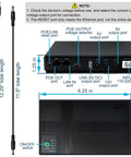 Mini Ups Battery Backup For Wifi Routers Featuring 10400mAh Rechargeable Cells And Poe Usb Outputs To Keep Your Modem Camera Phone Cranking Solid Without Sweat During Blackouts, showing ports and dimensions.
