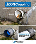 Drop Dead Simple 4 Inch Push Fit Dwv Coupling For Sheared Off Pipe With Shielded Connector Tool Free Install Plastic Fitting, shown connecting pipe.