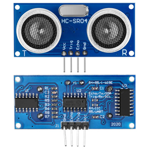 Eight Pack Ultrasonic Sensor Module Kit With Four Mounting Brackets And Two 20cm Dupont Wires For Arduino R3 Mega2560 Nano Projects