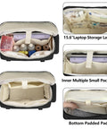 Nurse Tote Bag With Padded Bottom And 15.6 Inch Laptop Sleeve shown with spacious main compartment and multiple pockets for medical supplies.