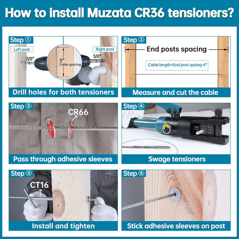 Patent Pending Invisible Cable Railing Kit Twenty Pack One Eighth Inch Receiver Swage Stud End For Two By Two Or Four By Four Wood And Metal Posts Stainless Steel Deck Cable Railing System CR36