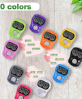 Super Comfy Electronic Finger Tally Counter With Quick Digital Clicker Ring Designed For Hassle Free Fit And Big Time Precision Tracking Making Tally Work Totally A Breeze To Handle Pack Of Ten Pieces in various colors including green, purple, orange, and pink.