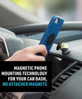 Person installing Orbiter Dash Kit Phone Mount With Exterior Plate Adhesive, 360 Degree Dashboard Docking in car