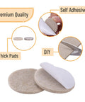 Felt Furniture Pads Set With 133 Pieces Brown And Beige Chair Leg Protectors for Hardwood Floors showing thick self-adhesive pads