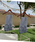 Outdoor Clothesline Rope Kit For Camping And Travel Non Slip Quick Fastening Drying Line with jeans on hangers outdoors