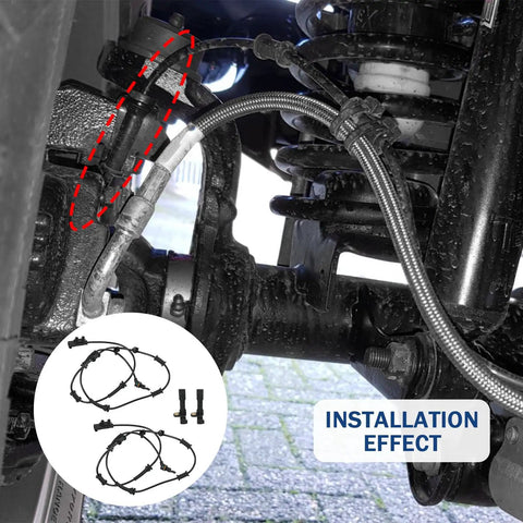 Heavy Duty Front And Rear Abs Wheel Speed Sensors For Jeep Wrangler Three Liter Engines 2007 Through 2017, installation view showcasing sensor placement.