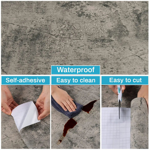 Taupe Faux Concrete Peel And Stick Contact Paper For Countertops And Cabinets, DIY Friendly self adhesive vinyl wrap, waterproof