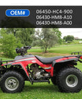 Red Honda Recon 250 ATV with Front And Rear Brake Shoes Kit For Recon 250 ATV 1997 To 2022 With Non Asbestos Friction Material