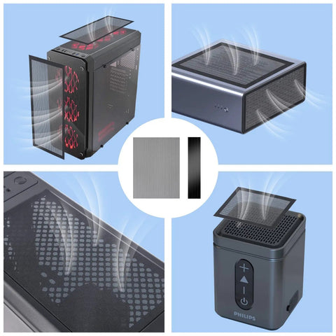 Image showing 400x300mm PC Case Dust Mesh Filter Pack With Magnetic Strip PVC Dustproof Mesh Cover for PC cases and electronics.