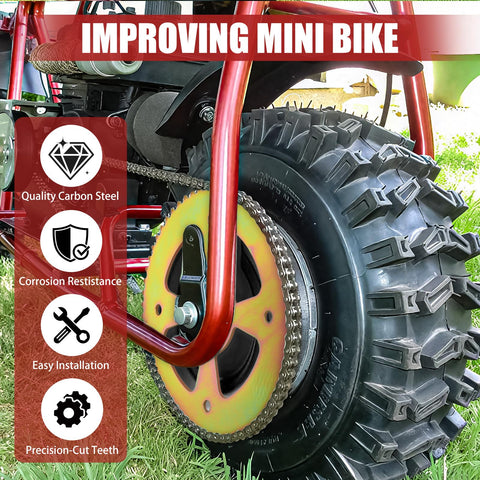 60 Tooth Mini Bike Sprocket for 40 41 420 Chain with 37mm Bore and 6 Hole Mount Rear Sprocket Fit for Coleman CT100U CC100X Baja Doodle Bug DB30 on mini bike wheel with emphasis on quality carbon steel and precision-cut teeth