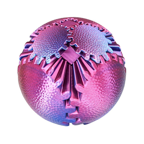Dope Steampunk Gear Sphere Fidget Toy 2.5 Inch 3D Printed Stress Relief For Kids And Adults With Anti Slip Grip Ombre Purple Durable Desk Companion Gift For Christmas Stocking Stuffers