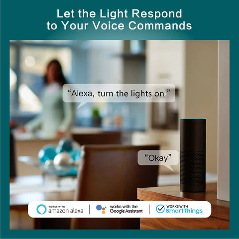 Voice control feature of 4 Pack Smart Light Switch 2.4GHz WiFi Single Pole Neutral Wire Required Works With Alexa Google Home SmartThings Remote Control FCC Listed Easy Install