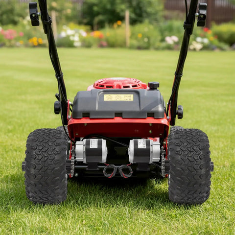10 Inch 24V 250W Electric Scooter Conversion Kit with inflatable pneumatic tire and brushless wheel hub assembly, rear view