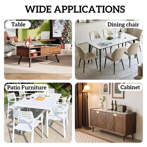 Kick The Wobble With Legit Heavy Duty Adjustable Furniture Levelers featuring various furniture and applications in four images.