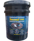Kickass Rubberized Waterproofing Sealant For Foundations And Flat Low Slope Roofs Concrete Wood Metal Black Five Gallon container.