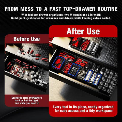Heavy Duty Tool Box Drawer Organizers 10 Pack Large And Medium Tool Trays Keep Your Shop Tight Ditch Junk Drawers Store Ratchets Wrenches Sockets Drills Hardware Fits Rolling Tool Chests Garage Cabinets Straight Up Solid Setup