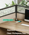 No Nonsense Slick Modular Office Cubicle Workstation Desk Featuring Heavy Duty Tempered Glass Screens And Rapid Usb Power Port Coupled With Rolling Storage Cabinet Built For Dedicated Team Hustles, showing USB port and workspace.