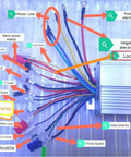 Wiring diagram of High Power 48 To 72V 1000W Brushless DC Motor Speed Controller For Electric Bicycles And Scooters with labeled connections.