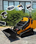 Beast Mode Skid Steer Loader with Reinforced Frame and attachments for mining, quarry, and construction jobs on a lot