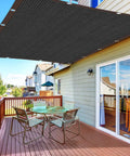 Black 90 Percent Shade Cloth For Pergola And Patio, 4 By 30 Feet Shade Cover With Grommets over a backyard patio deck