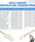 Upgraded Ultra Durable Temperature Sensor Probe For Samsung And LG Ovens Replacement DG32-00002B EBG61305805 PS4240743 6322B62214A PS11732697 Pro Grade Compatible With Most Range Models, cable and probe