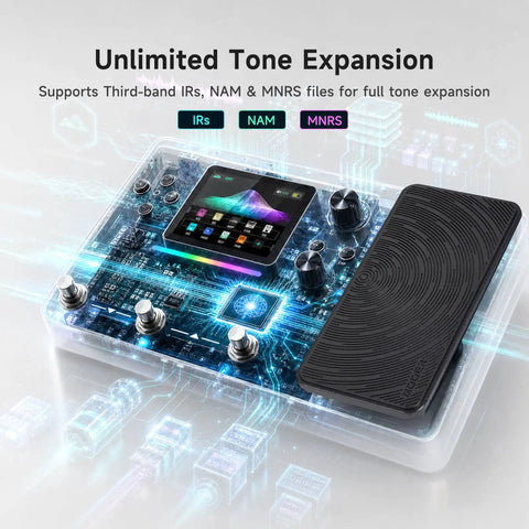Gig Ready Guitar Multi Effects Pedal With Three Point Five Inch Screen AI Tone Assistant 240 Effects Types Looper Drum