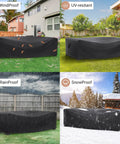 Heavy Duty Waterproof Patio Furniture Cover For Outdoor Sectional Sofa Set And Table And Chair Set 89.7 Inch in various weather conditions