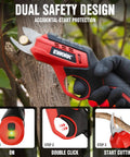 Cordless Electric Pruning Shears with 0.7 Inch Cutting Diameter 4000mAh Battery SK5 Blades cutting tree branch.
