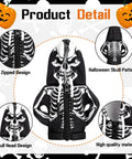 Skeleton Gear Shift Hoodie For Cars Universal Fit Halloween Decor Gear Shift Cover with skull pattern and zipper detail
