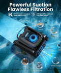 Cordless Robotic Pool Cleaner For Inground And Above Ground Pools With Smart Nav And 5000 GPH Suction in action underwater