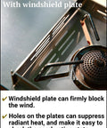 Close-up of Solo Camping Table In Stainless Steel With Windshield And Heat Shield Portable Tabletop Stove Stand