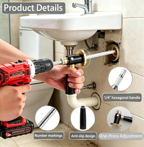 Inside Pipe Cutter For PVC Pipe With One Press Adjustable Depth From 0.4 To 7 Inches, flush cut tool in use on sink pipe