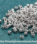 Antique Silver Tube Spacer Beads 300 Pcs Tibetan Zinc Alloy 4x5mm With 2.2mm Hole For Bracelet Necklace Earrings Jewelry