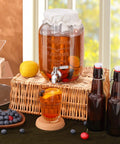 1 Gallon Kombucha Starter Kit With Glass Jar, Spigot And Stainless Mesh Filter, Easy Home Brew Fermentation Kit, displayed on table