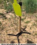 Pro Grade AR500 Steel Shooting Target Three Eighths Inch Thick 12x20 Silhouette Torso With 2x4 Mount setup on stand
